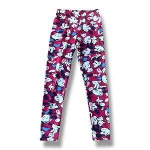 LuLaRoe Collection for Disney Deep Red Mickey Mouse Leggings Size OS
